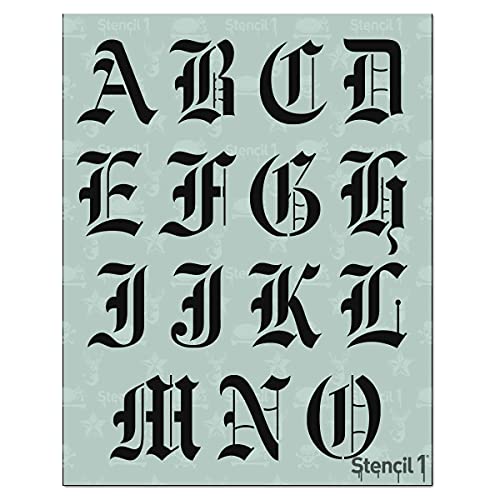 Stencil1 Old English Font Stencil 2" Alphabet Letters Painting Craft - size: 2" Letters