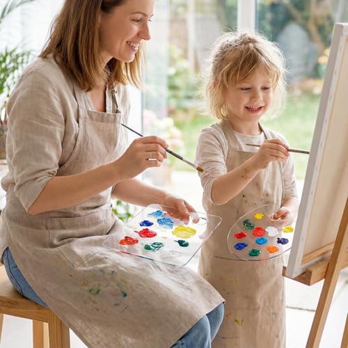4 Pack Acrylic Paint Palette, 12 x 8 Inch Clear Painting Palette with Thumb Hole, Transparent Plastic Mixing Palette for Acrylic, Watercolor & Oil Paint, Non-Stick Art Supplies for Adults and Kids - size: 7.9 × 11.8 inch