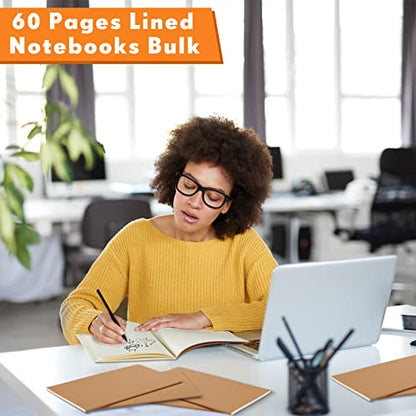 Mimorou 100 Pcs A5 Journals Notebooks Bulk,Brown,Unlined - color: Brown, style: Unlined