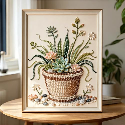 Plant Pearl Painting Kits for Adults, Diamond Art Painting 12x16In - color: PL08-1