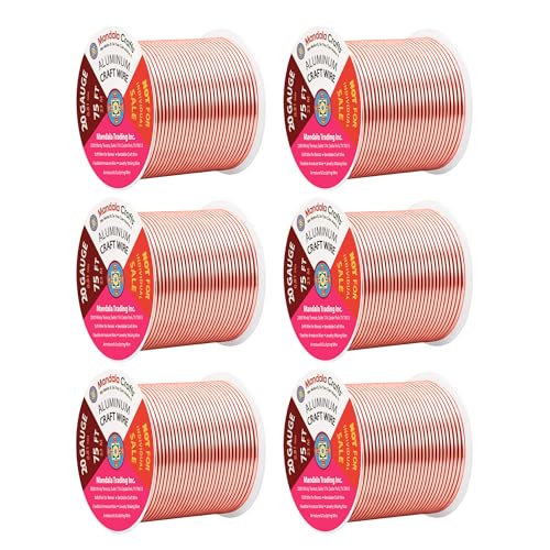 Mandala Crafts 20 Gauge Rose Gold Tone Combo Anodized Aluminum Craft Wire - color: Rose Gold Tone Combo, size: 20 Gauge 75X6 Feet
