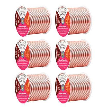 Mandala Crafts 20 Gauge Rose Gold Tone Combo Anodized Aluminum Craft Wire - color: Rose Gold Tone Combo, size: 20 Gauge 75X6 Feet