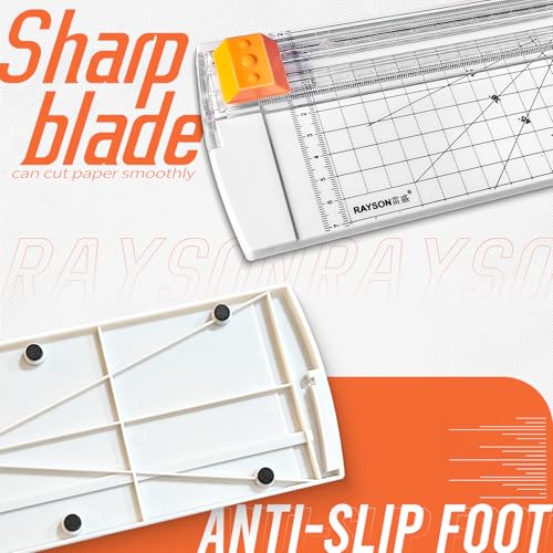 Rayson Paper Cutter Trimmer, A4 Size, 12" Craft Cutter, White - color: White