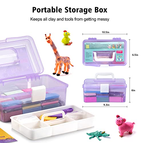 Aestd-ST Polymer Clay Kit 72 Colors, Oven Bake Modeling Clay for Kids - color: 72 Colors B