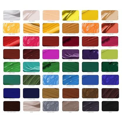 MyArtscape Oil Paint Set - 48 x 12ml Artist Oil Paint Tubes | Rich pigment oil paint set with smooth blending glossy finish and excellent coverage for canvas painting