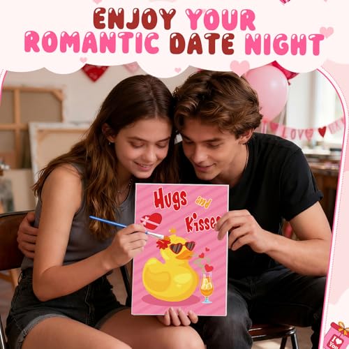 Blosssound 10 Set Valentine's Day Jungle Animals Pre Printed Canvas Pre Drawn Canvas Painting with Easel Kits 5" x 7" Outline Painting Panels for Beginners, DIY Craft Project, Party Favor, Home Decors - style: Jungle Animal