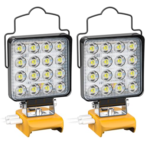 2PCS LED Work Light Compatible with DeWALT 20V Battery,112W 11200LM,Tool Only - color: 70W 2PCS