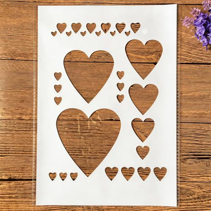 TIAMECH A4 Reusable Love Hearts Stencil for Painting - style: Love Hearts