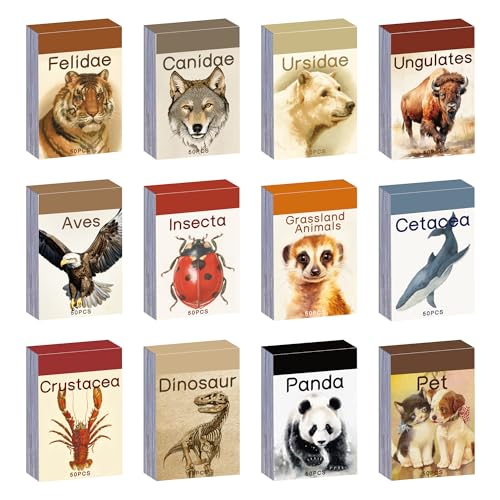 12 Sets 600 Sheets Washi Stickers Book for Journaling, Jungle Animal Sticker, Wild Zoo Sea Animal Aesthetic Scrapbook Dinosaur Sticker Set for Bullet Journal Card Craft Gift Rewards for Kid Notebook - style: Animal Style