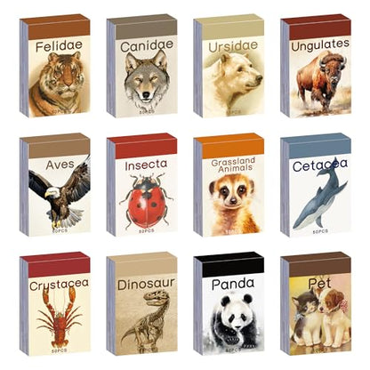12 Sets 600 Sheets Washi Stickers Book for Journaling, Jungle Animal Sticker, Wild Zoo Sea Animal Aesthetic Scrapbook Dinosaur Sticker Set for Bullet Journal Card Craft Gift Rewards for Kid Notebook - style: Animal Style