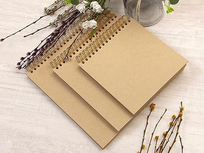 potricher 8 x 8 Inch DIY Scrapbook Album 80 Pages with Kraft Paper, Yellow - color: Yellow, size: 8 Inch 80 Pages