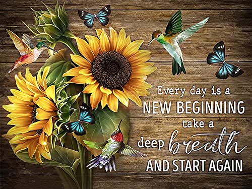 Sunflower Diamond Painting Kits for Adults - Art Beginner, 5D DIY Full Drill Dots Paintings with Diamonds Gem and Crafts Home Wall Decor 11.8x15.7inch - color: Sunflower