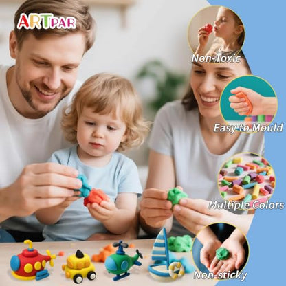 Artpar Air Dry Clay Kit,Modeling Magic Clay Traffic Set,Kids Crafts Gifts - color: Clay traffic kit