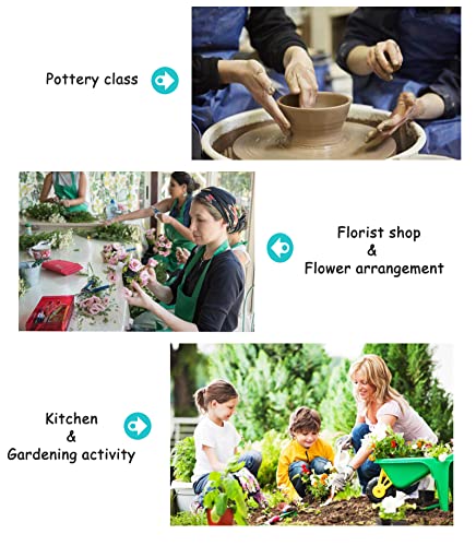 Pottery Apron Split Leg,100% Cotton Artist Apron 3 Pockets for Women Men,Ceramics Clay - color: Blue, size: 39" long