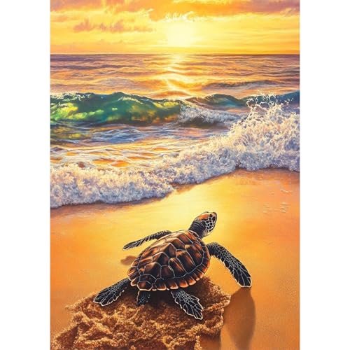 antor 5D Diamond Art Kits for Beginners, Sea Turtle Diamond Painting Kits for Adults, Relaxing Ocean DIY Full Drill Paint by Diamonds Dot Gem Art Painting Kits, for Home Wall Decor 11.8X15.7inch - color: Sea Turtle