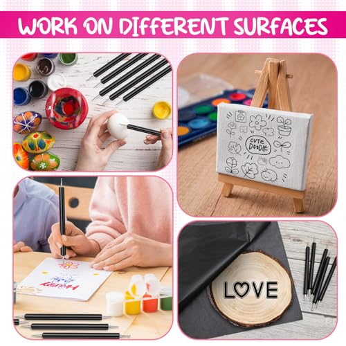 Ashmacdo 20 Pcs Dotting Tools for Painting,Ball Embossing Tool Tracing Stylus for Transfer Paper Drawing Nail Art - color: Black