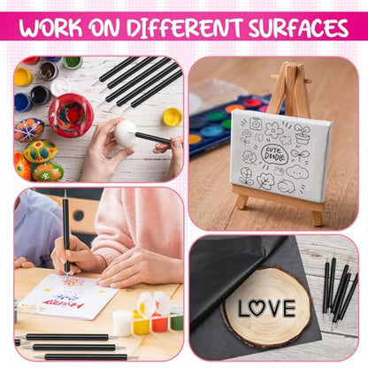 Ashmacdo 20 Pcs Dotting Tools for Painting,Ball Embossing Tool Tracing Stylus for Transfer Paper Drawing Nail Art - color: Black