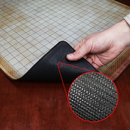 ENHANCE Deluxe DND Map - 3 Foot (36x24in) RPG Grid Mat with Premium Rubber, Non-Slip Grip, No Creasing - Dry Erase DND Mat Set for Masters and Starters, Erasable Parchment with Travel Pouch, Markers