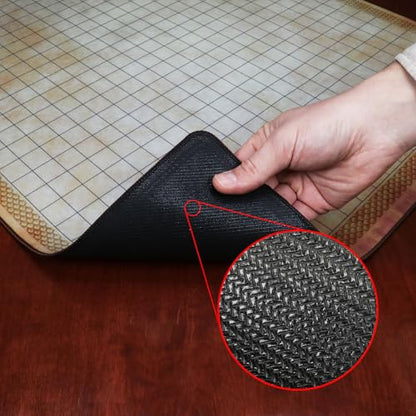 ENHANCE Deluxe DND Map - 3 Foot (36x24in) RPG Grid Mat with Premium Rubber, Non-Slip Grip, No Creasing - Dry Erase DND Mat Set for Masters and Starters, Erasable Parchment with Travel Pouch, Markers