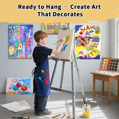 10-Pack 9x12 Stretched Canvas 100% Cotton Triple Primed for Acrylic & Oil | 100% cotton with natural husk, 5/8” Deep Frame, acid-free, no bleed, warp resistant, Ready to paint - size: 10PK - 9"x12"