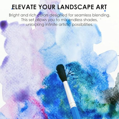 Grabie 12 Color Travel Watercolor Paint Set, Pocket Palette, Landscape - color: 12 Colors - Landscape