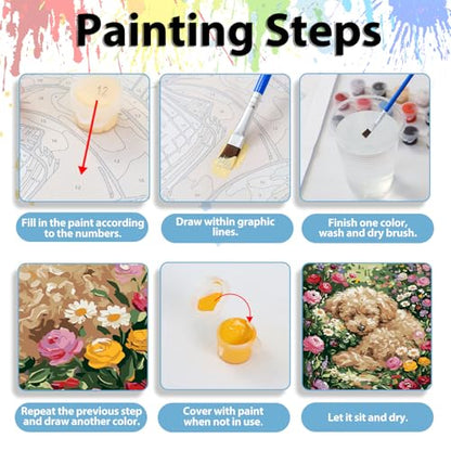 Dog Paint by Numbers Kit for Adults, Adult Paint by Number Kits 16x20 Inch - color: Dog