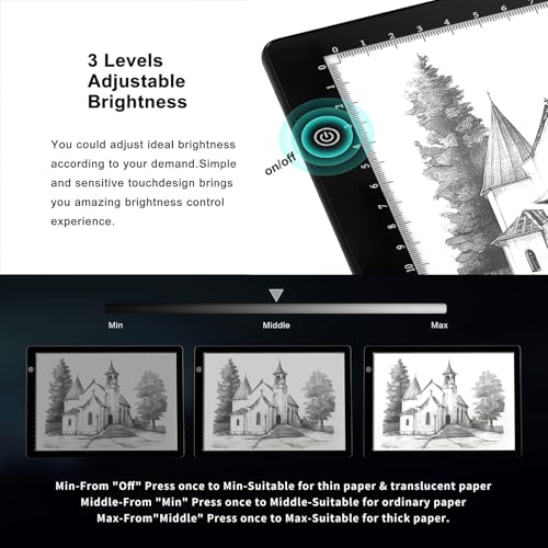 A4 LED Copy Board Tracing Light Box, USB Power LED Trace Light Pad - color: A4-21C-black