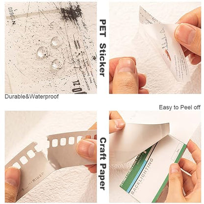 Doraking 94PCS Film Scrapbook Paper Packs for Journaling Supplies Planners | Washi Stickers Material Papers Memos Cards Waterproof Tape Stickers for Journals Aesthetic DIY Art Crafts Collage Album