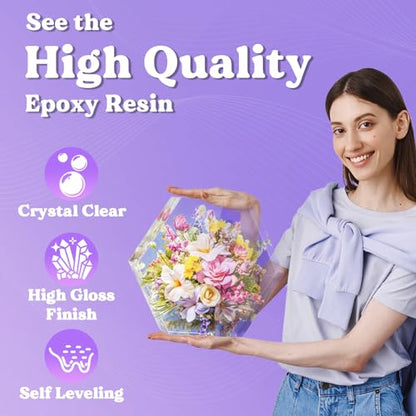 LET'S RESIN 1/2 Gallon Epoxy Resin,Crystal Clear Resin Epoxy Kit for Crafts (Pack of 2) - size: 64oz (Pack of 2)