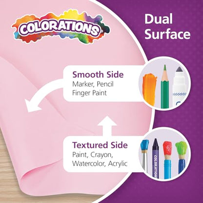 Colorations Dual Surface Paper Roll, Pink, 36" x 1000' - color: Pink