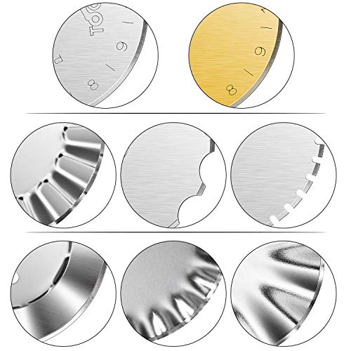 Mudder 45mm Rotary Cutter Blades 12 Pcs Replacement Rotary Blades for Arts Crafts Quilting Scrapbooking Sewing, 8 Types, Sharp and Durable