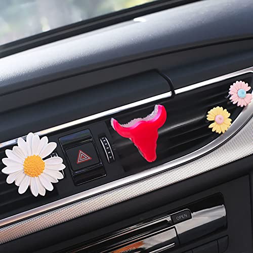 Silicone Bull Skull Molds - Car vent clips included, Oven safe, For resin soap or candle making - 12 pc kit - color: Bull Skull