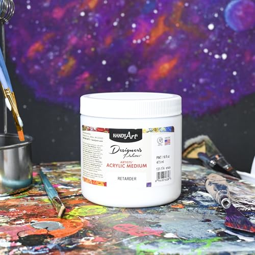 Handy Art Acrylic Retarder, 16 oz, Slows Paint Drying Time & Workability - color: Retarder, size: 16 Fl Oz