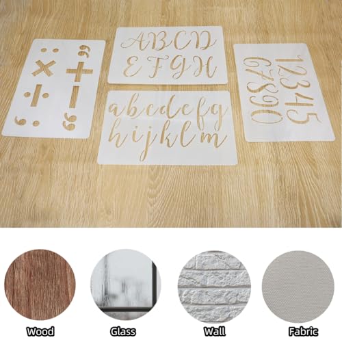 45Pcs Reusable Cursive Letter and Number Stencils for Painting - style: Cursive Letter