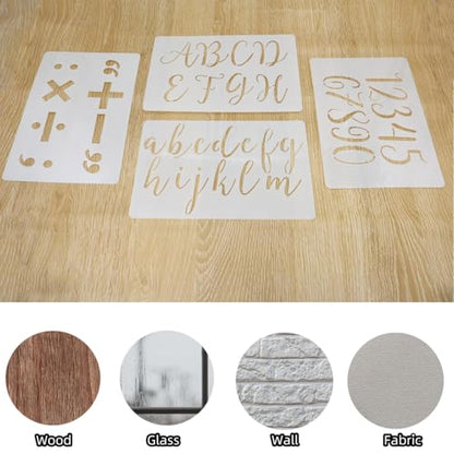 45Pcs Reusable Cursive Letter and Number Stencils for Painting - style: Cursive Letter