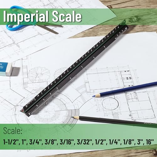 Mr. Pen- Architectural Scale, 12 inch, Black, Scale Ruler Contractor - color: Black, size: 1 Pack