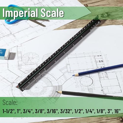 Mr. Pen- Architectural Scale, 12 inch, Black, Scale Ruler Contractor - color: Black, size: 1 Pack