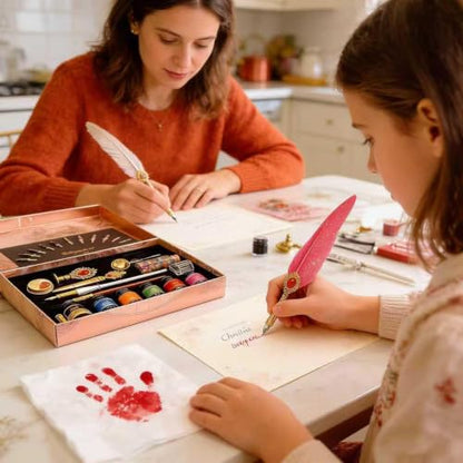 Calligraphy Pens Set,16PCS Wax Seal Gift Kit(Burgundy) - color: Burgundy