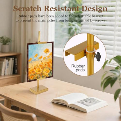 30'' Adjustable Tabletop Easel Stand, Gold Easel for Display - color: Gold, size: 30inch