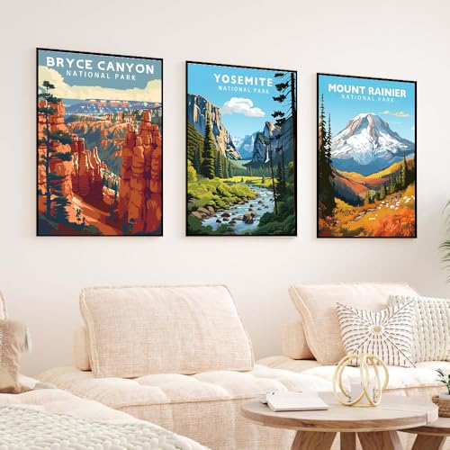 AOSGEDY 6 Pack Paint by Numbers Kit for Adults Beginner, National Park Adult Paint by Number Kits on Canvas Without Frame, DIY Landscape Painting with Numbers Craft for Home Decor 10x14 Inch - color: MT21724--MT21729-US