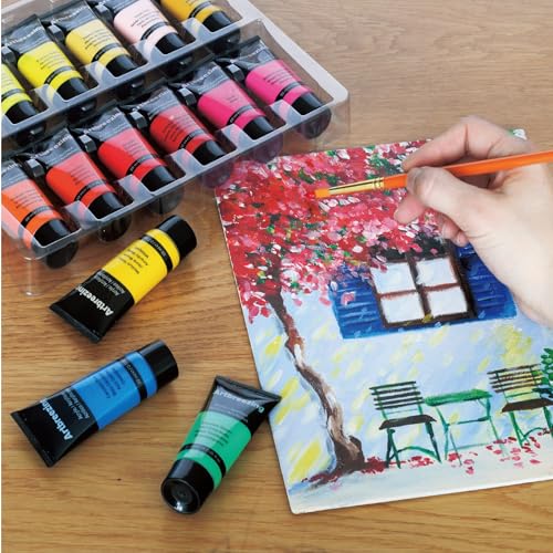 48 Colors Professional Acrylic Paint Set, Artist Paint Supplies | 22ml Tubes, Paint Set for Canvas, Crafts, Clay, Rocks, Paper etc., Basics Art Supplies, Giftable Set for Artists, Beginners - color: 48 Colors