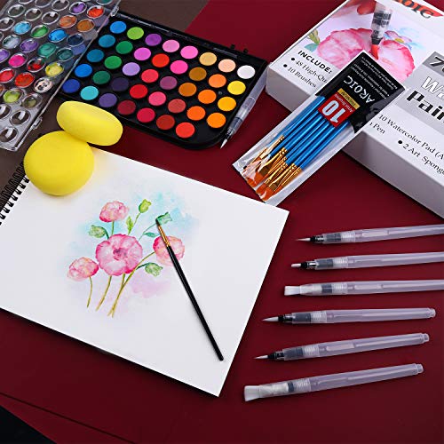 48 Colors Watercolor Paint Set for Adults and Beginners - color: 48 watercolor paint set