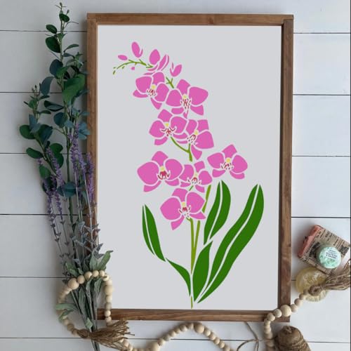 Large Flower Stencil 14inch Flower Stencils for Painting Floral Stencils | Reusable Sunflower Hibiscus Stencil Drawing Templates for Wood Garden Fence Furniture Fabrics DIY Decor - style: Flowers
