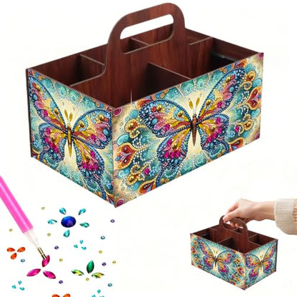 LSQFS Butterfly Multi-Grid Diamond Painting Storage Box with Handle - color: Butterfly