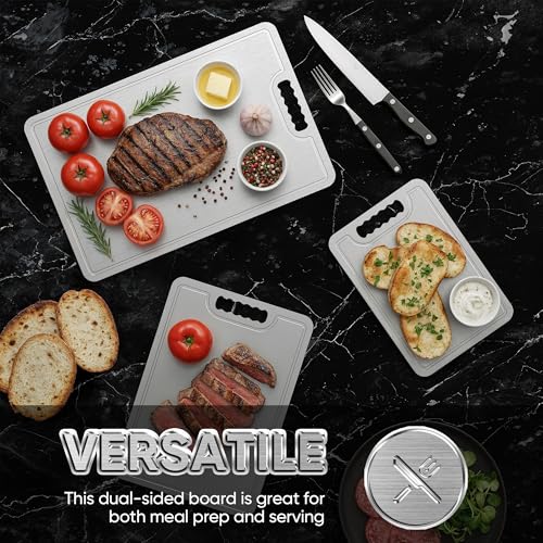 Titanium Cutting Board,100% Pure Titanium Cutting Boards for Kitchen, 2025 New Double Sided Food-Grade Chopping Board for Cutting Meat Vegetable Fruit-Small(11.5x8in) - size: S: 11.5"L x 8"W