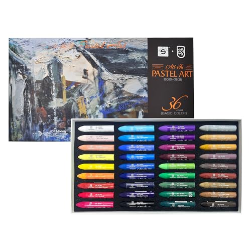 iCrayon Professional Oil Pastels Set – 36 Classic Colors, Rich Pigment & Smooth Blending, Artist-Grade Oil Pastels for Drawing, Sketching & Fine Art - color: Basic