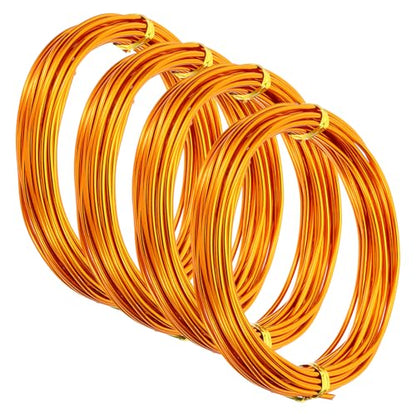 PATIKIL 16.4ft Aluminum Wire, 4pcs Jewelry Wire Bonsai Wire Metal Craft Wire 2mm 12 Gauge Wire for Crafts Bonsai Jewelry Making Beading Plants, Gold Tone - color: Gold Tone, size: 2mm x 16.4ft