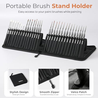 Nicpro 30 PCS Miniature Paint Brushes & Dry Brush, Model Paint Brush Set - size: 30 PCS
