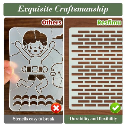 Texture Stencils for Crafts Reusable 16Pcs Stencils(5.9X5.9 Inch) - color: Texture 12