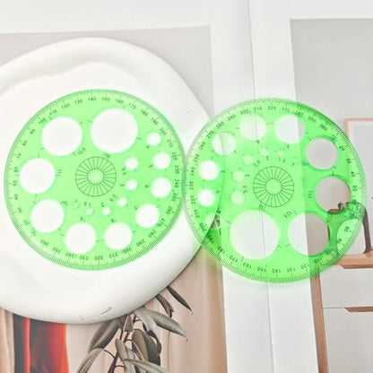 5 Pack Circle Drawing Template, Plastic Geometric Circle Stencil Ruler, Multi-Size Round Circle Drafting Tool, School Office Art Craft Drawing Supplies - color: multicolor
